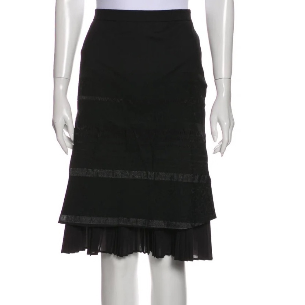 Piazza Sempione striped tiered pleated Skirt metallic knee length Made in Italy